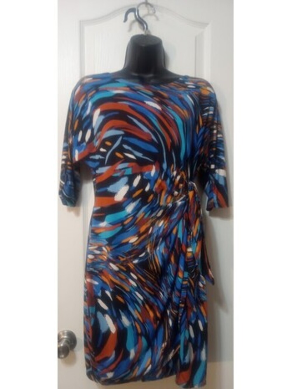 Robbie Bee Abstract Print Wrap Dress | Size PL | Y2K